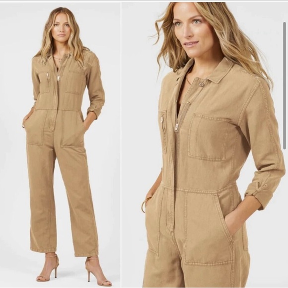 NEW Outerknown Utility Coveralls Cargo Linen Cotton in Sand Size Medium - Picture 2 of 10